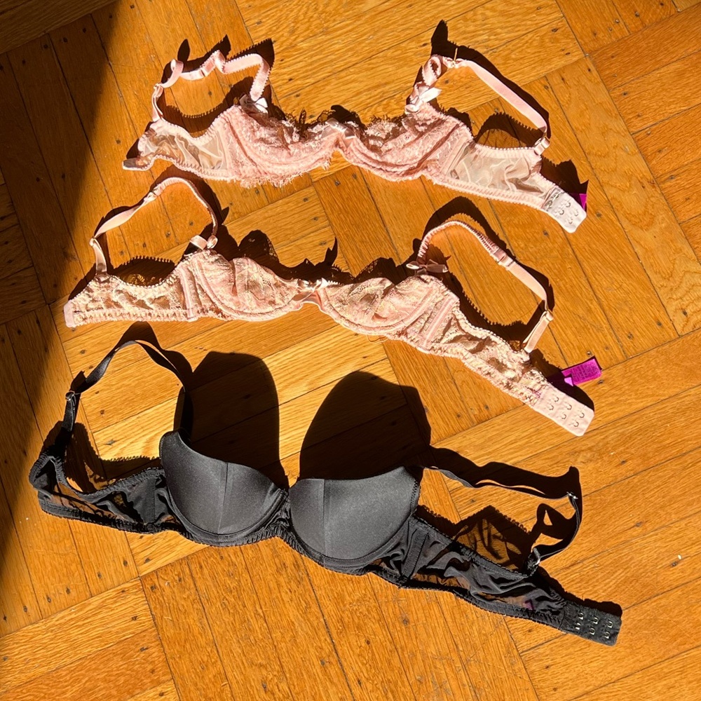 Set of Agent Provocateur bras. All between 32A - 34A. Silk and Lace.